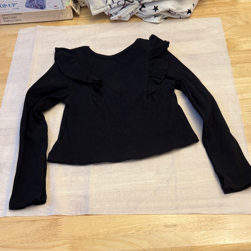 Tahari Black Ribbed Knit Top - Picture 4 of 5